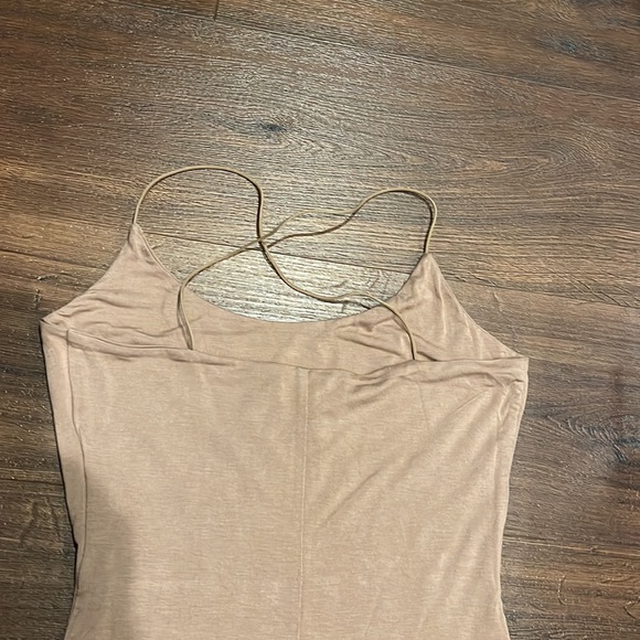 Naked Wardrobe NWOT Woman S’Scoop Em Up Romper in a Nude color - Picture 9 of 11